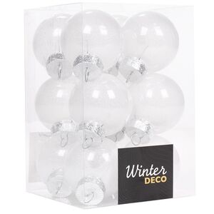Елочные ПЭТ шары Albertine - Glaze White 6 см, 12 шт Winter Deco фото 5