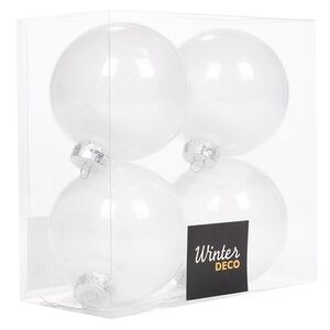Елочные ПЭТ шары Albertine - White Glaze 10 см, 4 шт Winter Deco фото 3