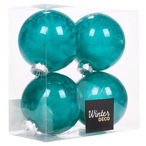 Елочные ПЭТ шары Albertine - Голубые Гавайи 10 см, 4 шт Winter Deco фото 6