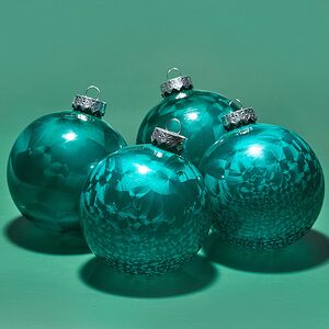 Елочные ПЭТ шары Albertine - Голубые Гавайи 10 см, 4 шт Winter Deco фото 1