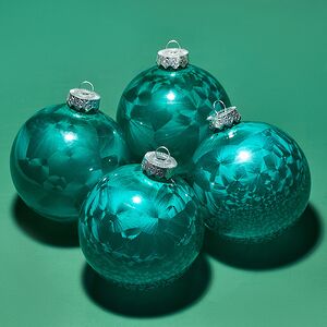 Елочные ПЭТ шары Albertine - Голубые Гавайи 10 см, 4 шт Winter Deco фото 3