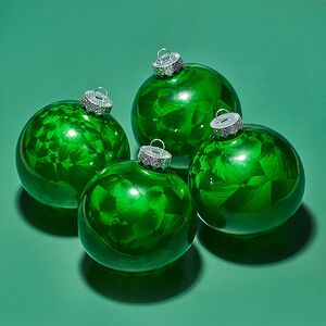 Елочные ПЭТ шары Albertine - Christmas Green 10 см, 4 шт Winter Deco фото 3