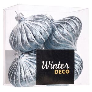 Елочные игрушки Луковки - Kalavino 8 см голубой, 4 шт Winter Deco фото 3
