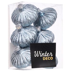 Елочные игрушки Луковки - Kalavino 6 см голубой, 6 шт Winter Deco фото 5