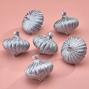 Елочные игрушки Луковки - Kalavino 6 см голубой, 6 шт