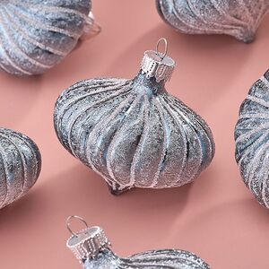 Елочные игрушки Луковки - Kalavino 6 см голубой, 6 шт Winter Deco фото 2