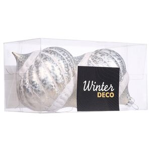 Пластиковые шары Луковки Pearl Ramona 10 см, 2 шт Winter Deco фото 4