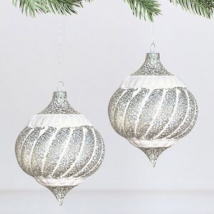 Пластиковые шары Луковки Pearl Ramona 10 см, 2 шт Winter Deco фото 1