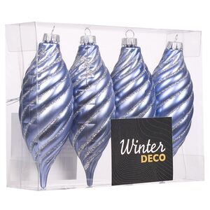 Елочные игрушки Сосульки - Diamante 12 см, 4 шт, пластик Winter Deco фото 3