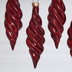Елочные игрушки Сосульки - Feroleto Antico 11 см бордовый, 6 шт, пластик Winter Deco фото 3