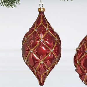 Елочные игрушки Сосульки - Terento 15 см бордовый, 2 шт, пластик Winter Deco фото 3