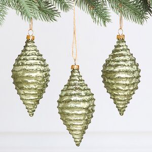 Елочные игрушки Сосульки - Polla Salento 12 см оливковый, 3 шт, пластик