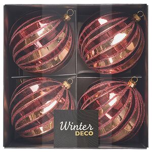 Елочные шары Sulmona - Avola 10 см, 4 шт, пластик Winter Deco фото 3