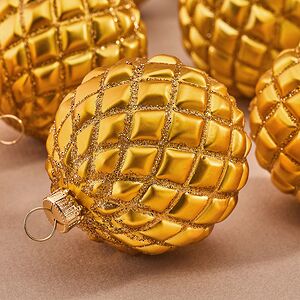 Елочные шары Matelasse 6 см, 9 шт, пластик Winter Deco фото 2