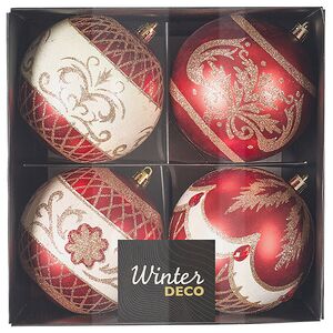Елочные шары Stangella - Gais 10 см, 4 шт, пластик Winter Deco фото 6