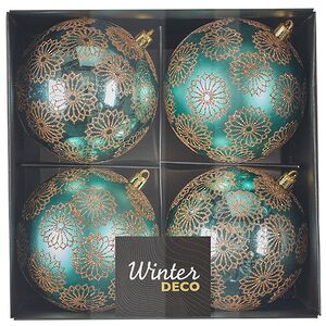 Елочные шары Barga - Venetiko 10 см, 4 шт, пластик Winter Deco фото 6