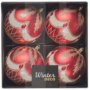 Елочные шары Dronero - Caluso 10 см, 4 шт, пластик Winter Deco фото 5