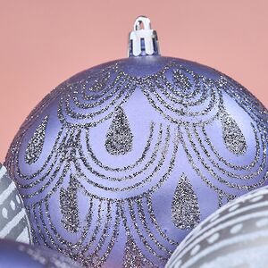 Елочные шары Savelli - Palermo 10 см, 4 шт, пластик Winter Deco фото 4
