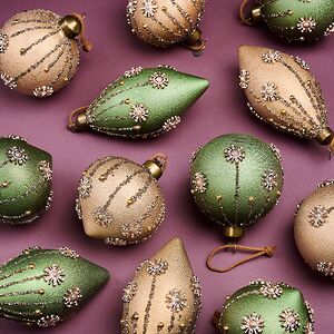 Елочные шары Lacrime Del Sole 8-12 см, 12 шт, стекло