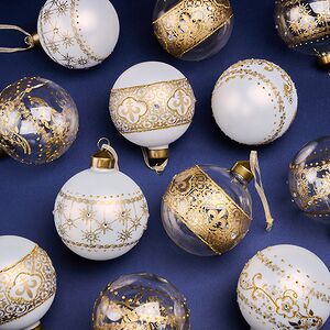 Елочные шары Solare India 8 см, 12 шт, стекло