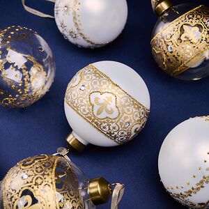 Елочные шары Solare India 8 см, 11 шт, стекло, уцененные Winter Deco фото 7