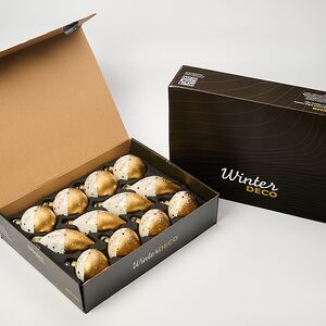 Елочные шары Neve Dorata 8-12 см, 12 шт, стекло