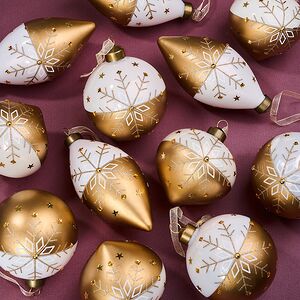 Елочные шары Neve Dorata 8-12 см, 12 шт, стекло