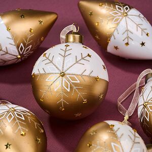 Елочные шары Neve Dorata 8-12 см, 11 шт, стекло, уцененные Winter Deco фото 2