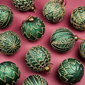 Елочные шары Giovane Felce 8 см, 12 шт, стекло