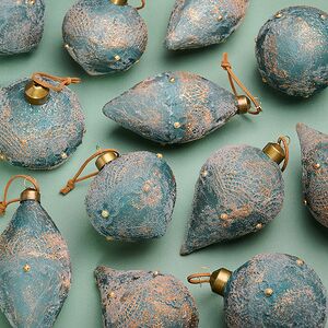 Елочные шары Tesori Antichi 8-12 см, 12 шт, стекло