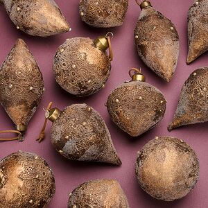 Елочные шары Tesori Banchory 8-12 см, 12 шт, стекло