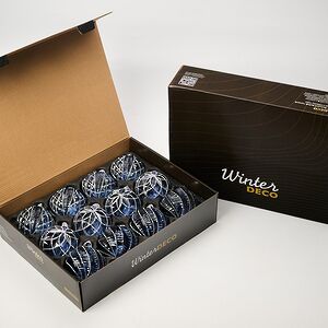 Елочные шары Zaffiro Gelido 8 см, 12 шт, стекло