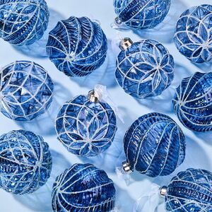 Елочные шары Zaffiro Gelido 8 см, 12 шт, стекло
