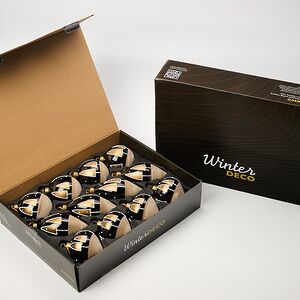 Елочные шары Notte Stellata Bosco 8-12 см, 12 шт, стекло