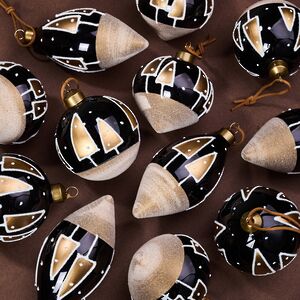 Елочные шары Notte Stellata Bosco 8-12 см, 12 шт, стекло