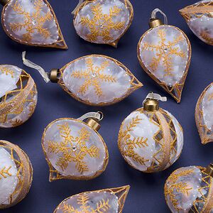 Елочные шары Tormenta Dorato 8-12 см, 12 шт, стекло