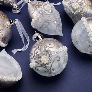 Елочные шары Cuori Di Perle 8-12 см, 10 шт, подарочная коробка, стекло, уцененные Winter Deco фото 4