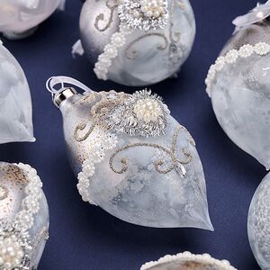 Елочные шары Cuori Di Perle 8-12 см, 10 шт, подарочная коробка, стекло, уцененные Winter Deco фото 5