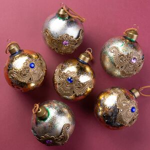 Елочные шары Lotus Grazioso 8 см, 6 шт, стекло