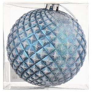Елочный шар Lysandrea 15 см голубой, пластик Winter Deco фото 3