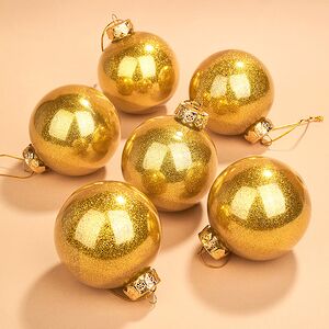 Елочные ПЭТ шары Albertine - Amber Daner 8 см, 6 шт, пластик Winter Deco фото 1