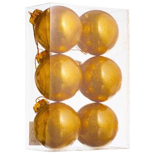 Елочные ПЭТ шары Albertine - Amber Daner 8 см, 6 шт, пластик Winter Deco фото 3