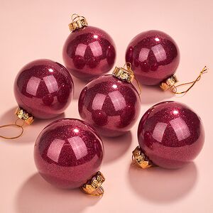 Елочные ПЭТ шары Albertine - Garnet Garden 8 см, 6 шт, пластик Winter Deco фото 1