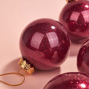 Елочные ПЭТ шары Albertine - Garnet Garden 8 см, 6 шт, пластик Winter Deco фото 5