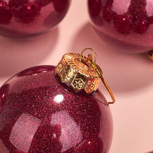 Елочные ПЭТ шары Albertine - Garnet Garden 8 см, 6 шт, пластик Winter Deco фото 2