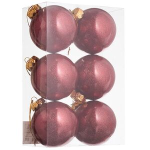 Елочные ПЭТ шары Albertine - Garnet Garden 8 см, 6 шт, пластик Winter Deco фото 3