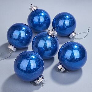 Елочные ПЭТ шары Albertine - Starry Midnight 8 см, 6 шт, пластик Winter Deco фото 1