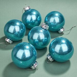 Елочные ПЭТ шары Albertine - Azure Deal 8 см, 6 шт, пластик Winter Deco фото 1