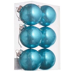 Елочные ПЭТ шары Albertine - Azure Deal 8 см, 6 шт, пластик Winter Deco фото 3