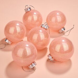 Елочные ПЭТ шары Albertine - Sugar Peach 8 см, 6 шт, пластик Winter Deco фото 1